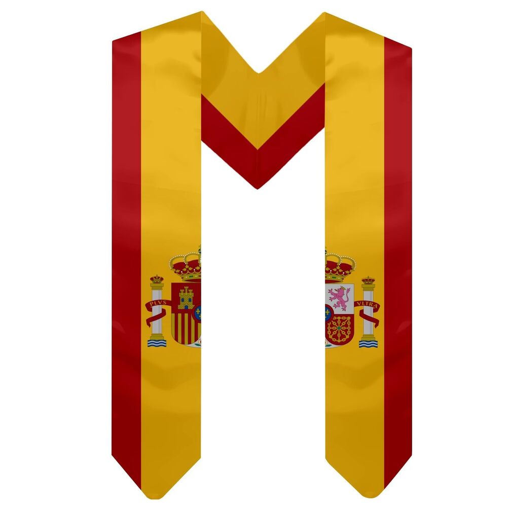 1498 Spain Country Flag Graduation Stole scarf Spain Graduation Sash